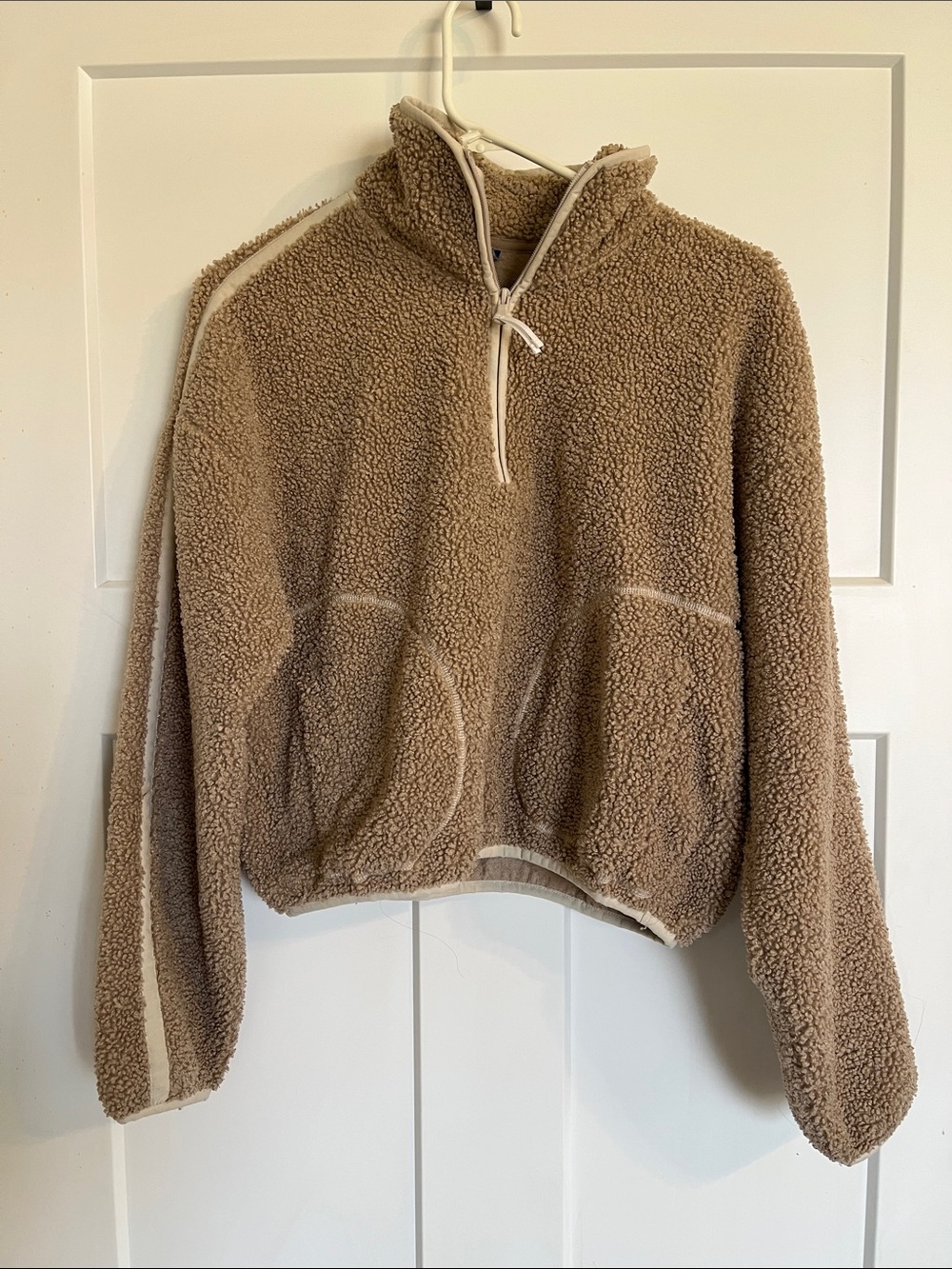 Old Navy Tan Sherpa Half-Zip Turtleneck Pullover